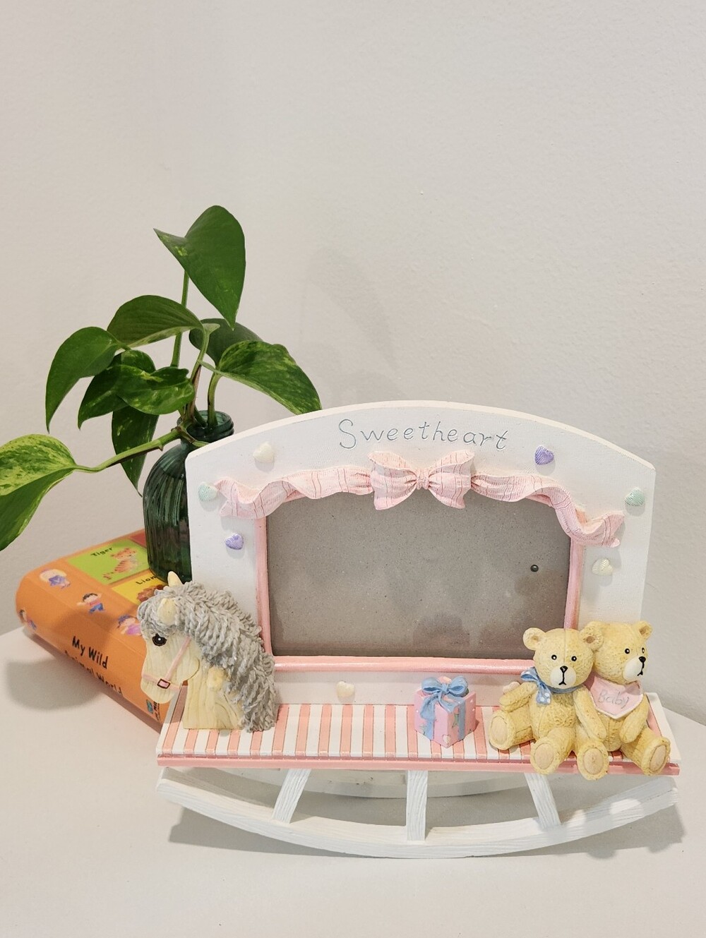 Vintage Prinz Rocking Horse 4×6 Ceramic 3D Picture Frame